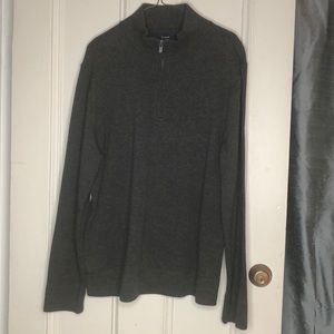 Faconnable Men’s Gray Cotton 1/2 Zip Sweater (M)